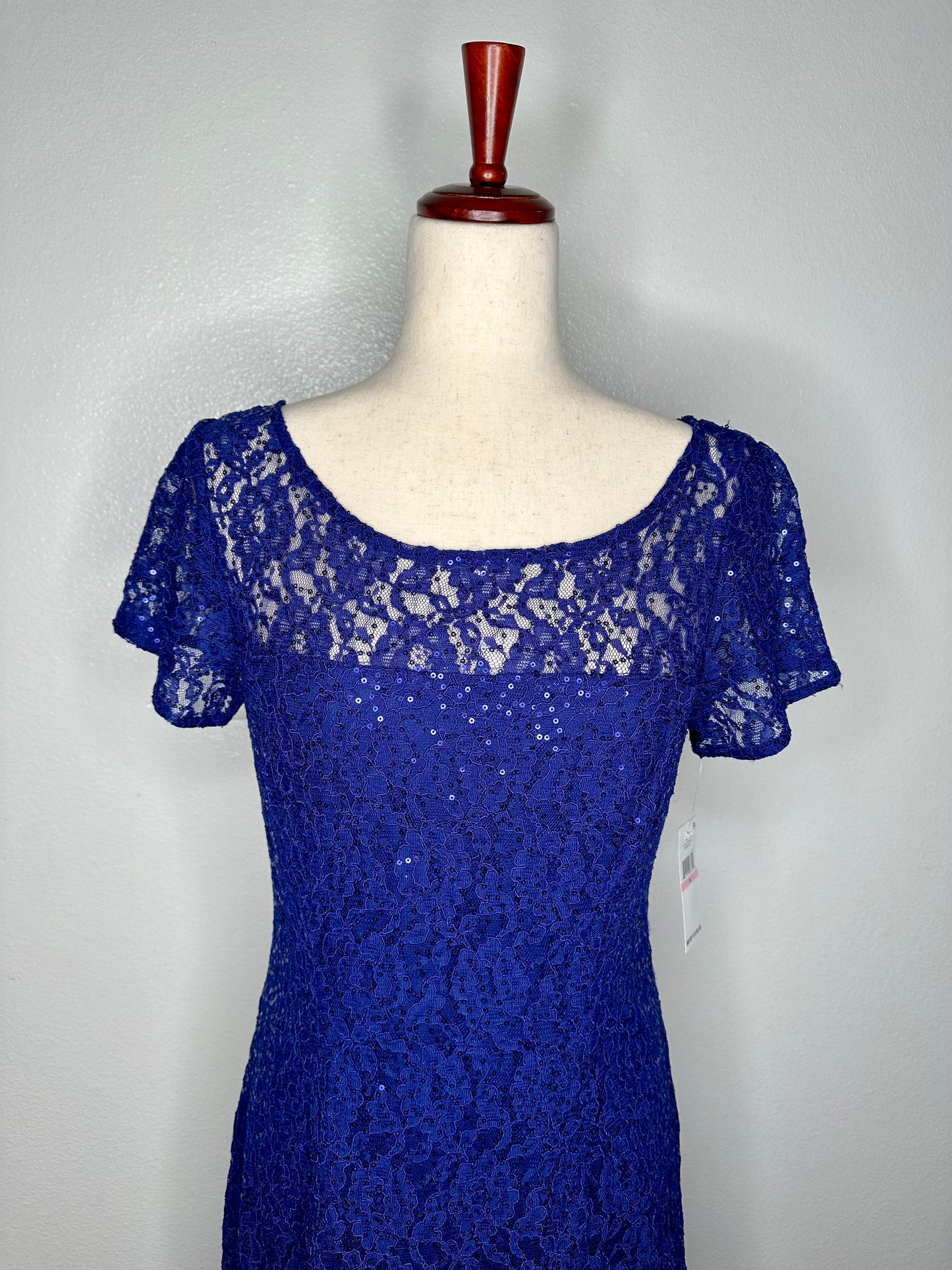 Womens Lace Sequined Midi Dress