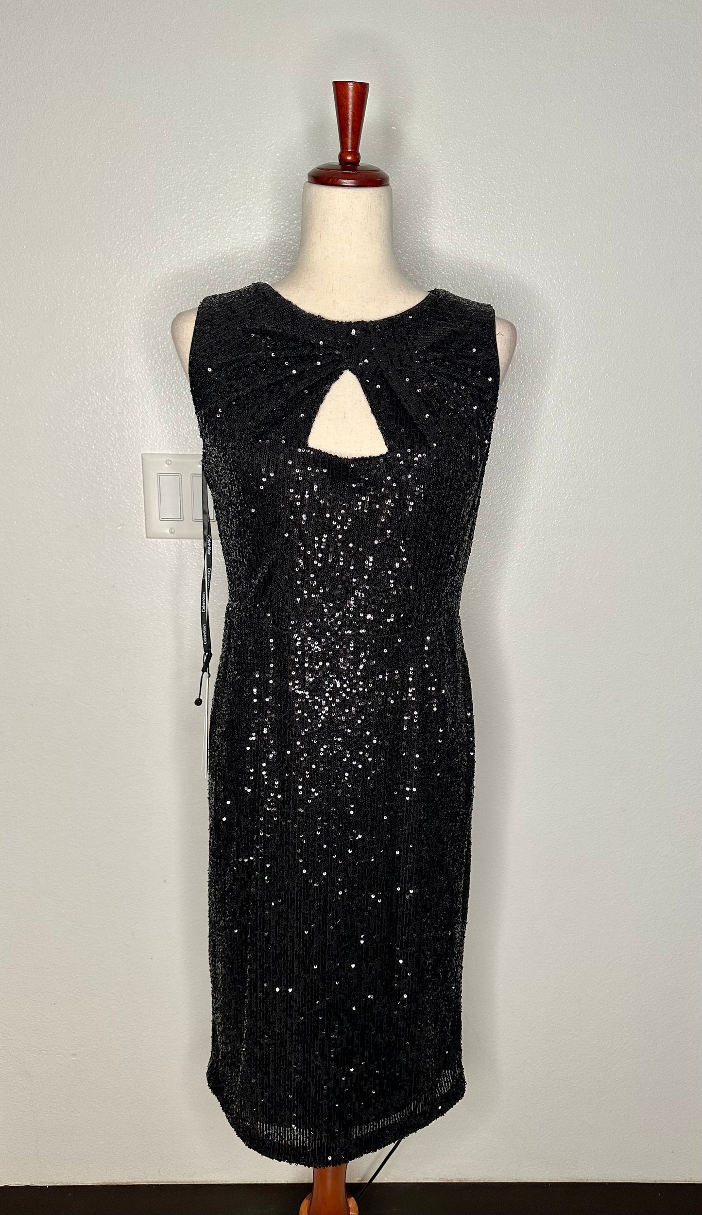 Womens Sequined Knee Cocktail And Party Dress