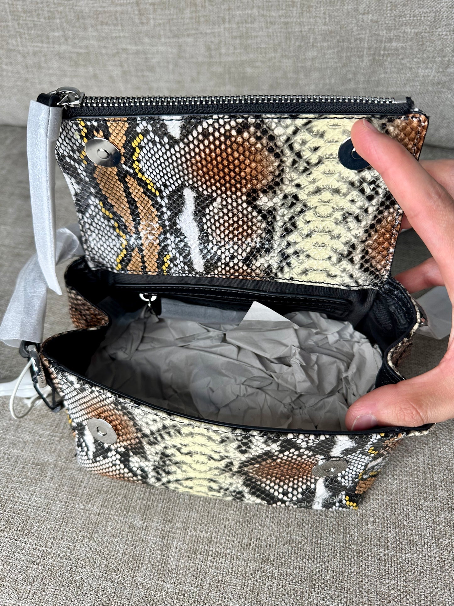 Designer Argo Small Printed Flap Crossbody - Multi Snake