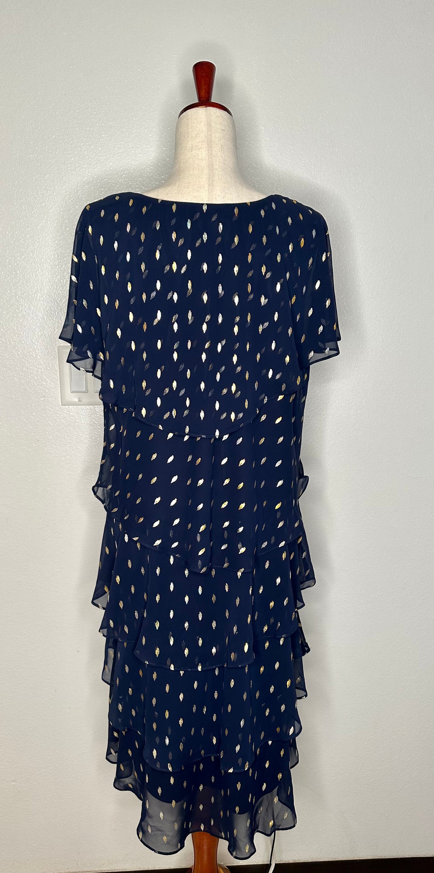 Womens Chiffon Polka Dot Cocktail And Party Dress