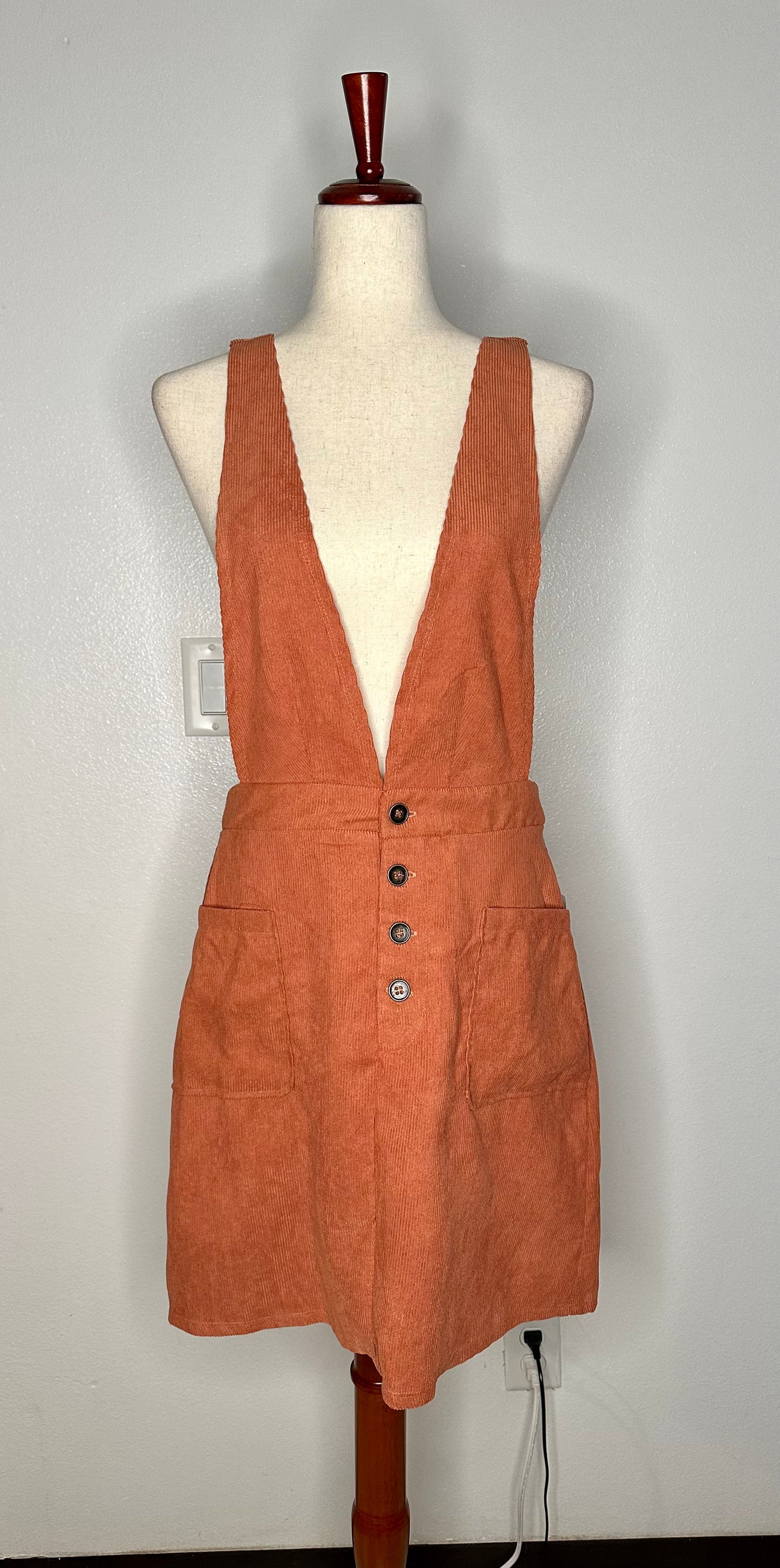 Stretch Corduroy Dress Orange