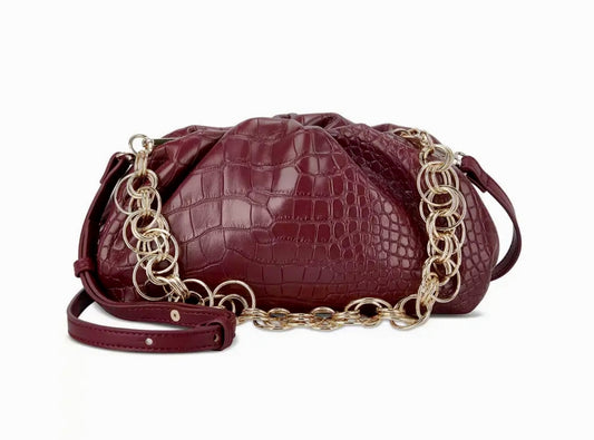 Designer Small KJ Clutch Color Dark Cherry