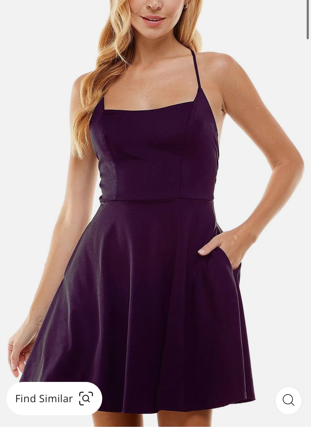 Womens Satin Mini Fit & Flare Dress