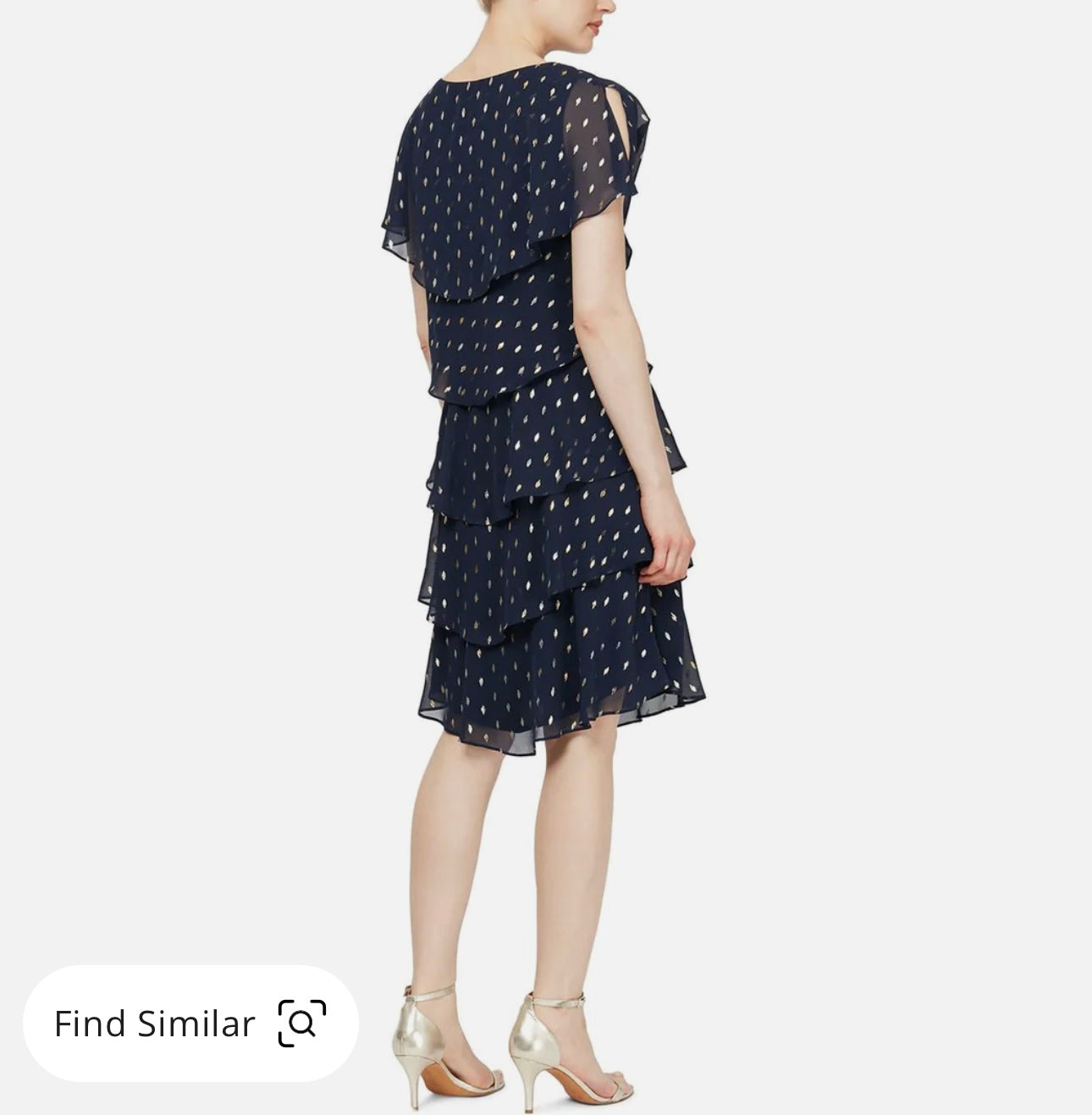 Womens Chiffon Polka Dot Cocktail And Party Dress