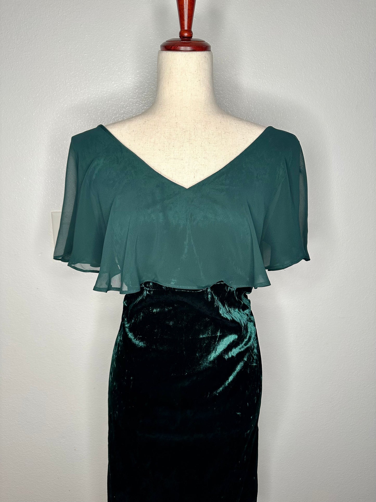 Womens Velvet Chiffon Cocktail And Party Dress