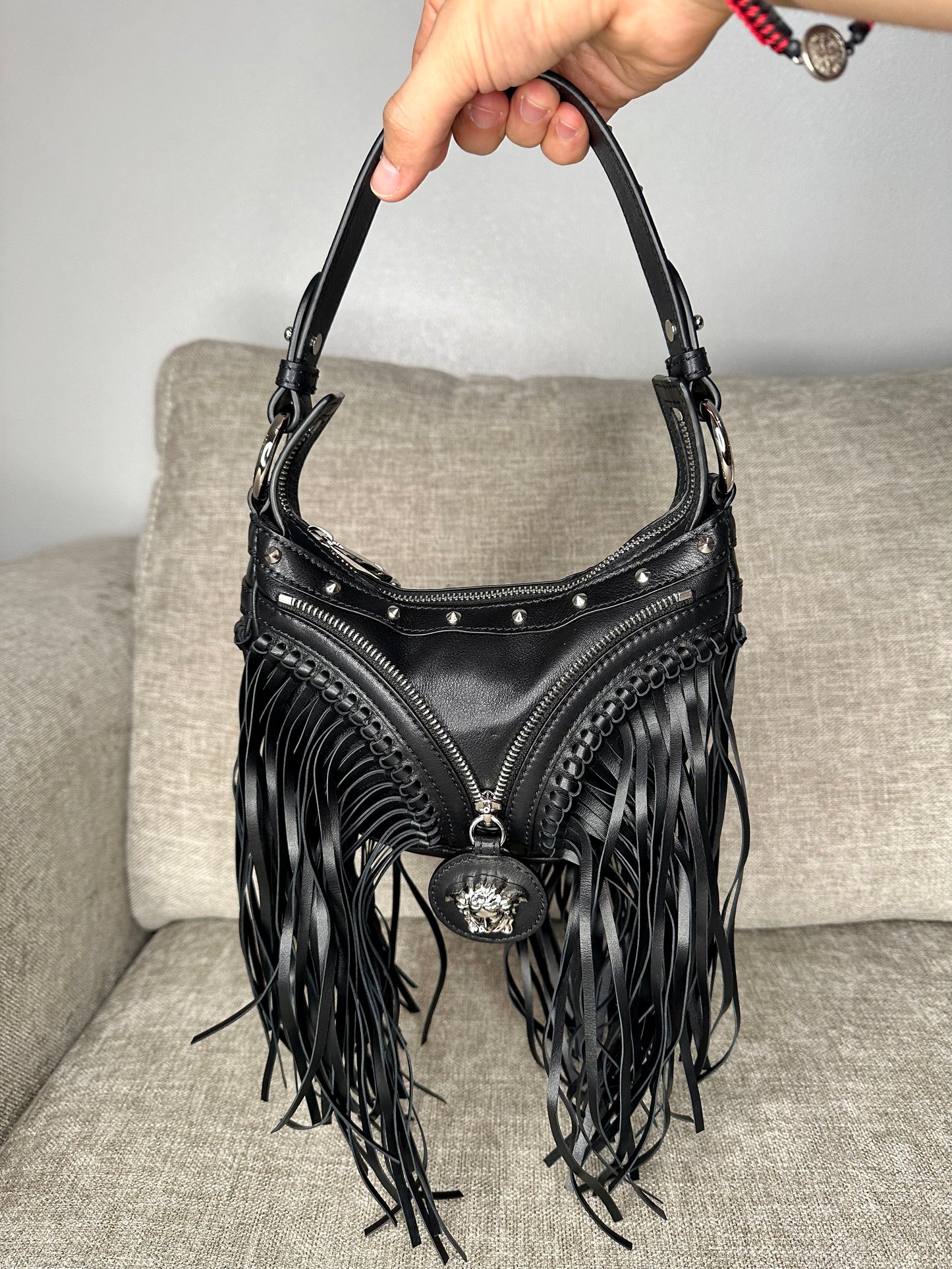 DESIGNER PREMIER BAG
Repeat fringed mini shoulder bag