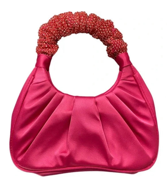 Designer Pleated Top Handle Bag