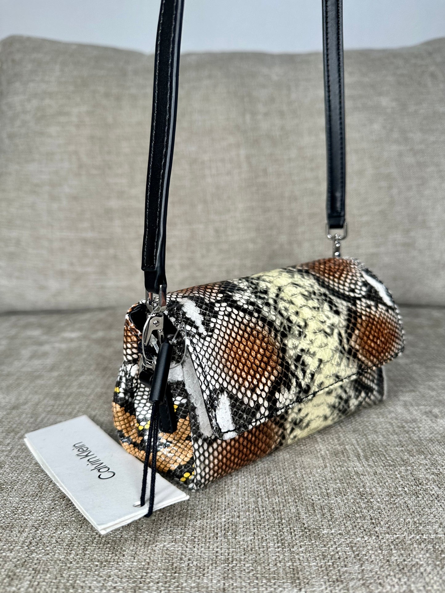 Designer Argo Mini Printed Flap Crossbody - Multi Snake