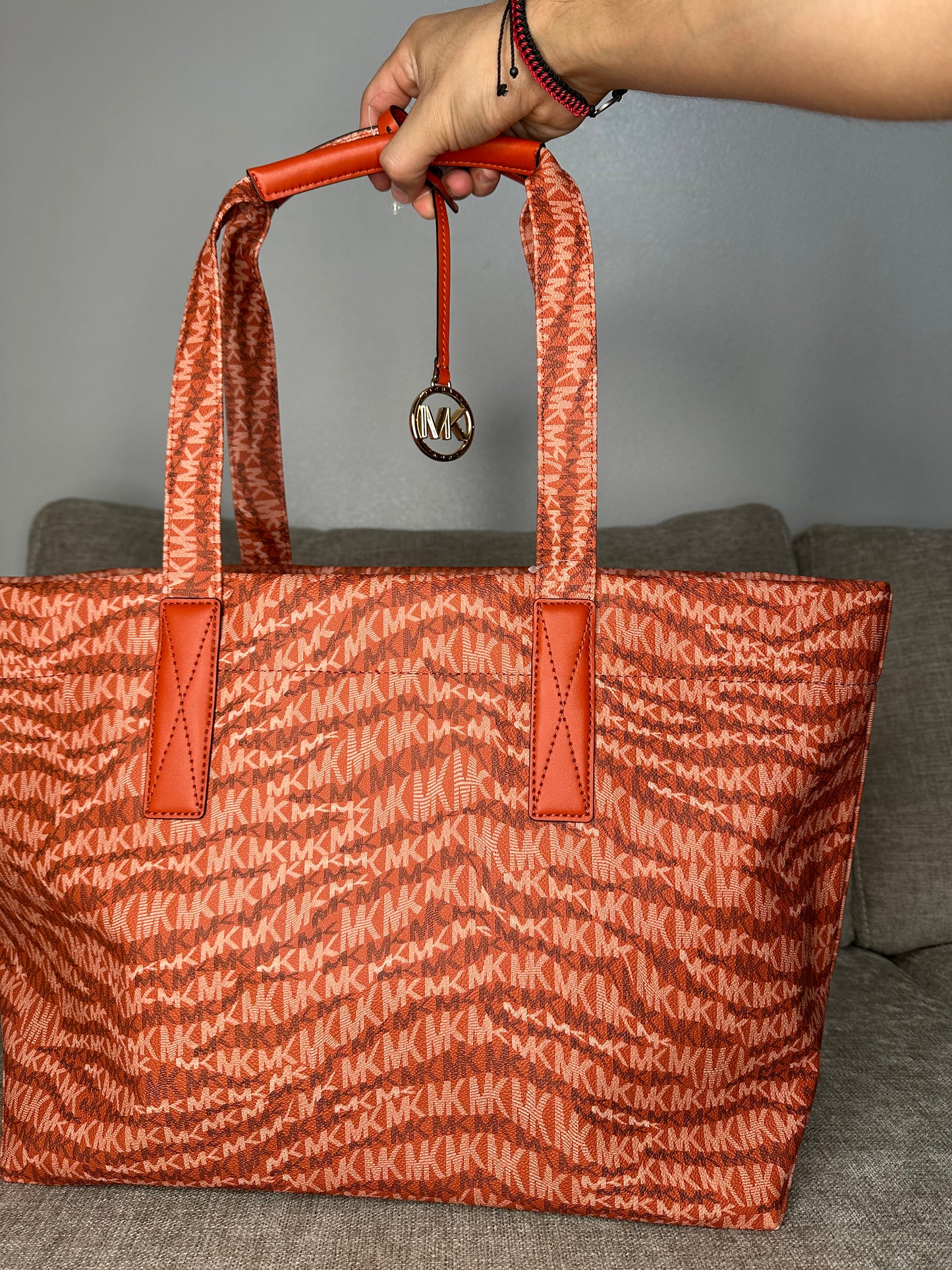 Designer Signature Large Tote Bag Color Deep Orange