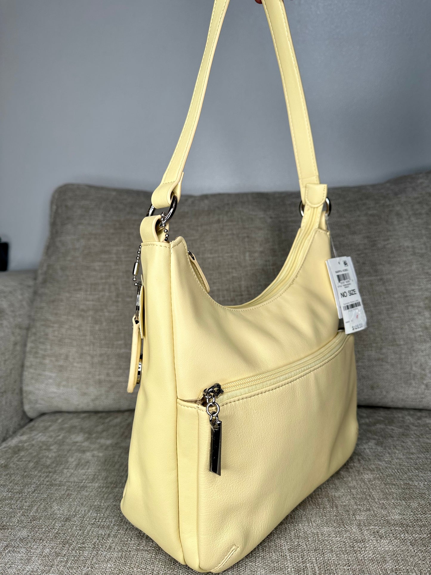 Designer Nappa Classic leather hobo women's shoulder bag -WHEAT/ YELLOW