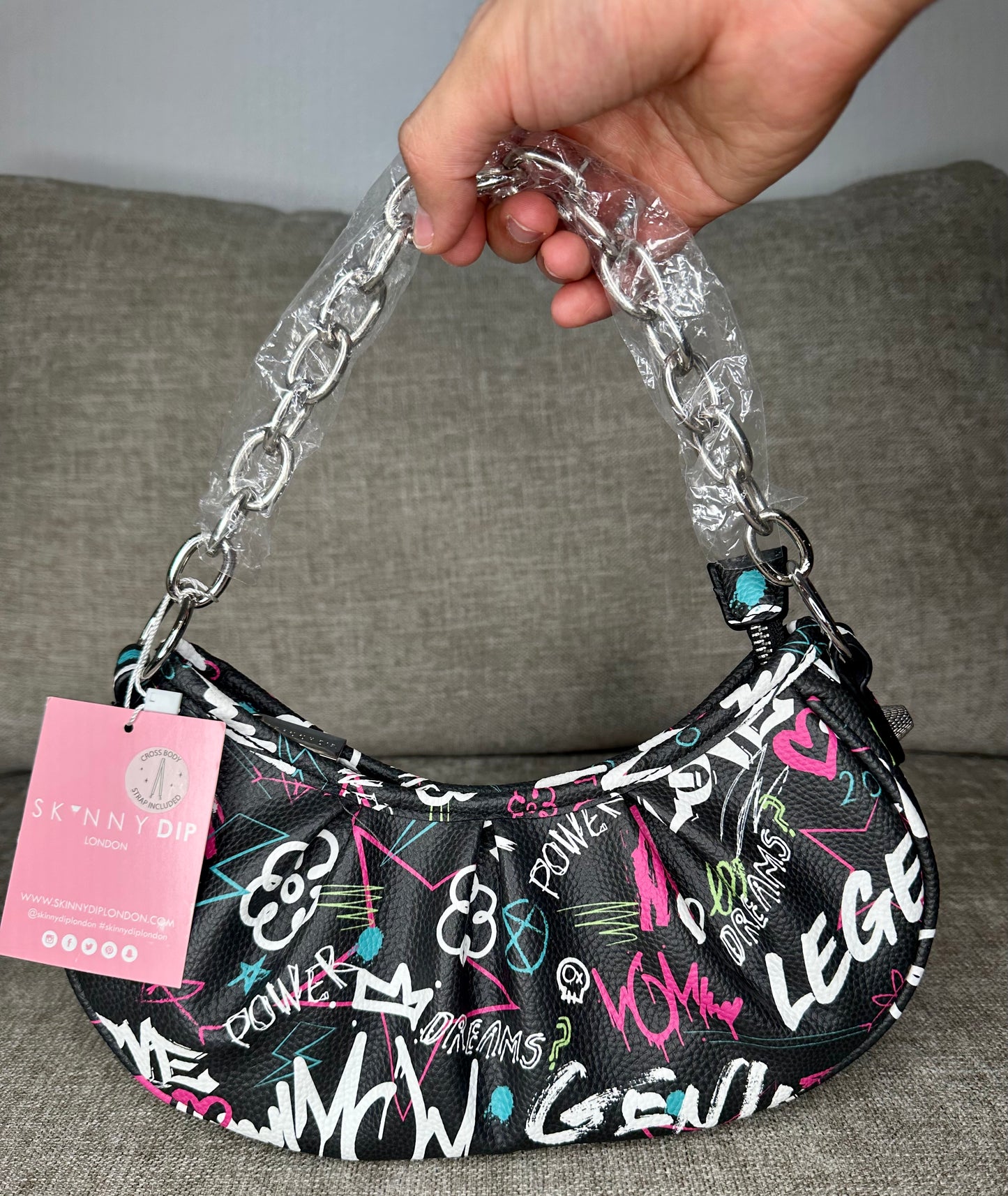 Designer Devyn Graffiti Crossbody Shoulder Bag