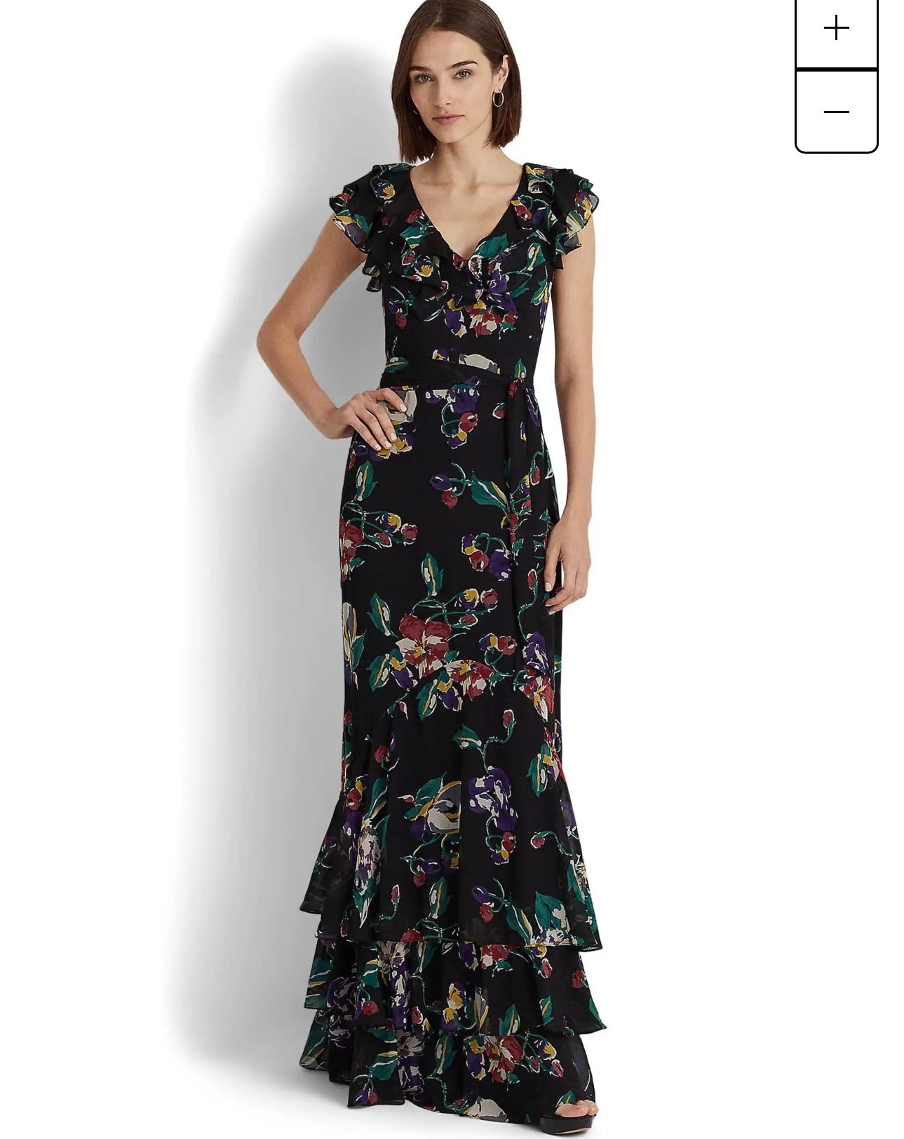 Designer Women's Floral Crinkle Georgette Gown