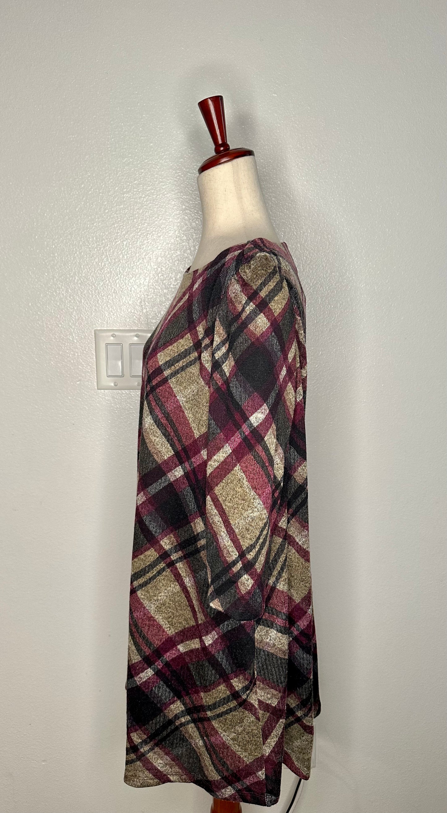 Womens Plaid Mini Shift Dress