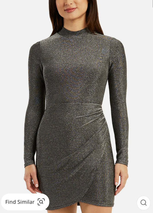 Womens Tulip Metallic Sheath Dress