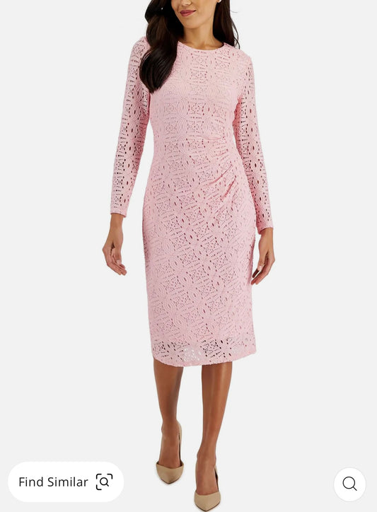 Womens Lace Crew Neck Bodycon Dress